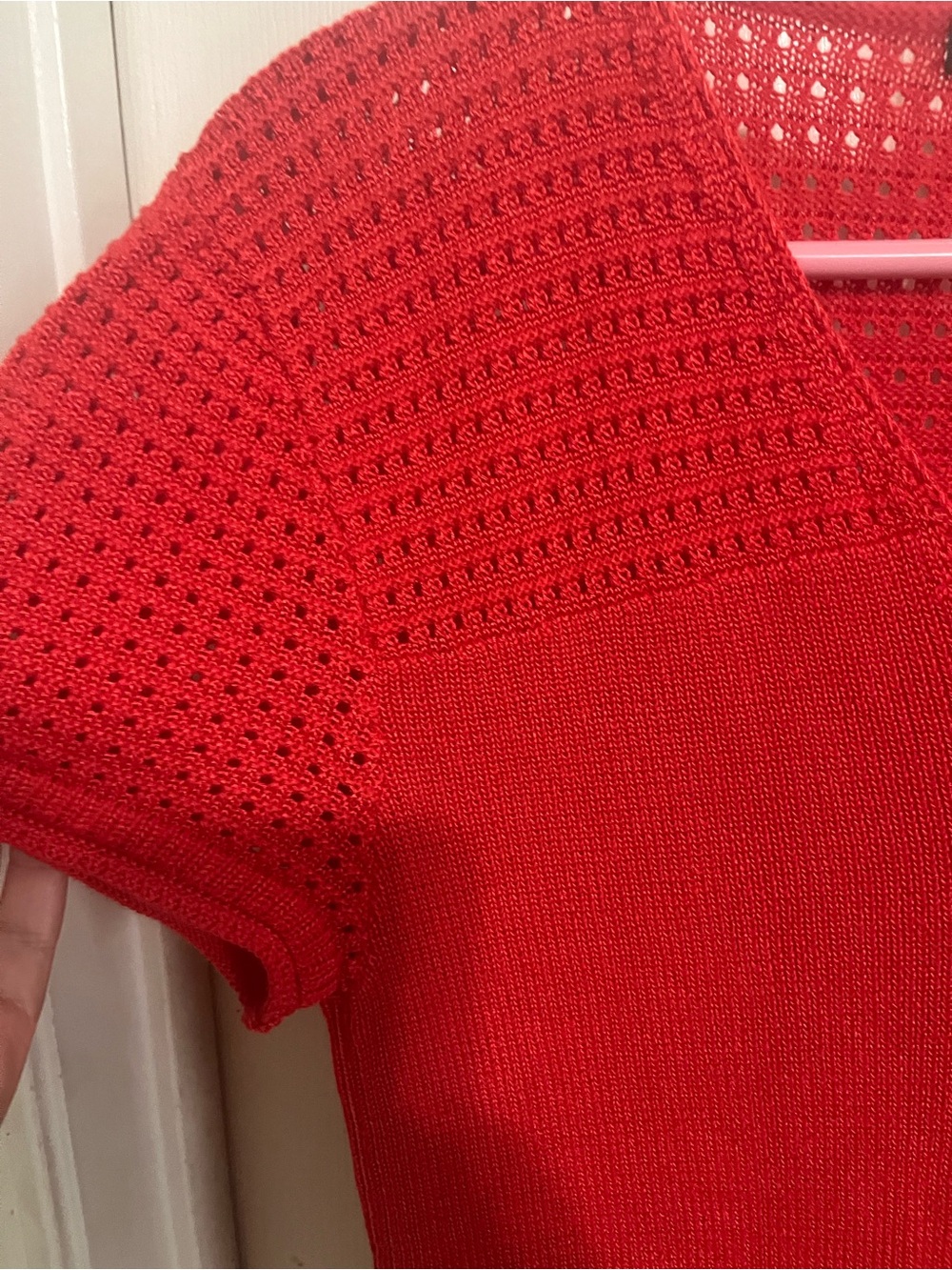 Women’s Ralph Lauren Red V‑Neck Knit Midi Dress L - Picture 4 of 9